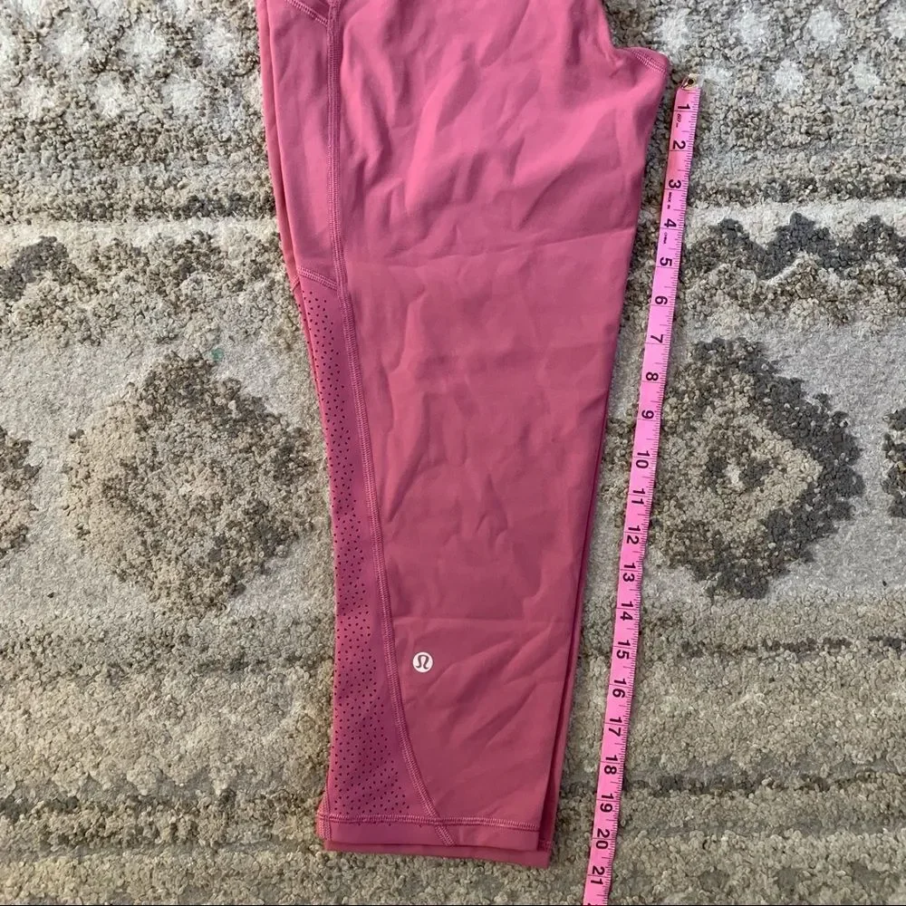 Lululemon Ready To Race Crop Moss Rose Full-On Luon 10